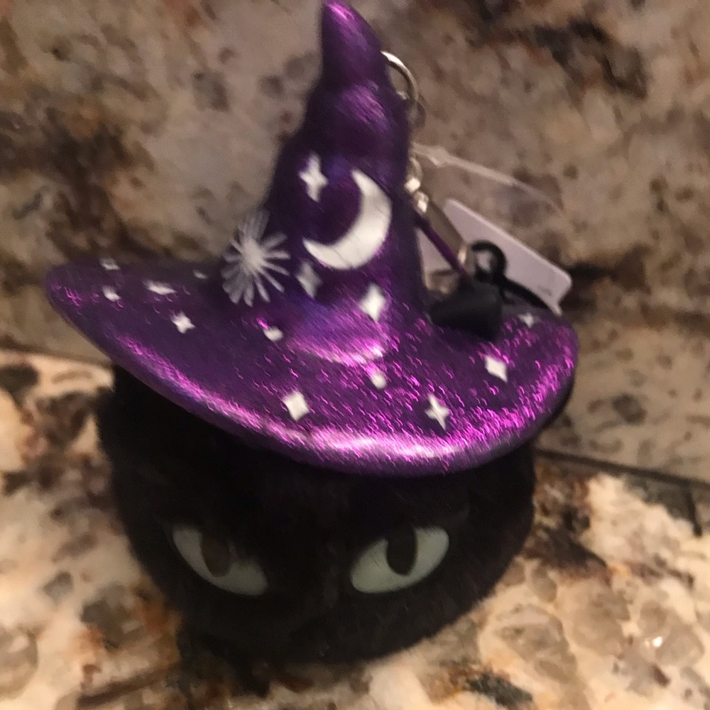NWT Bath & Body Works Black Cat Witch Hat Pocketbac Holder